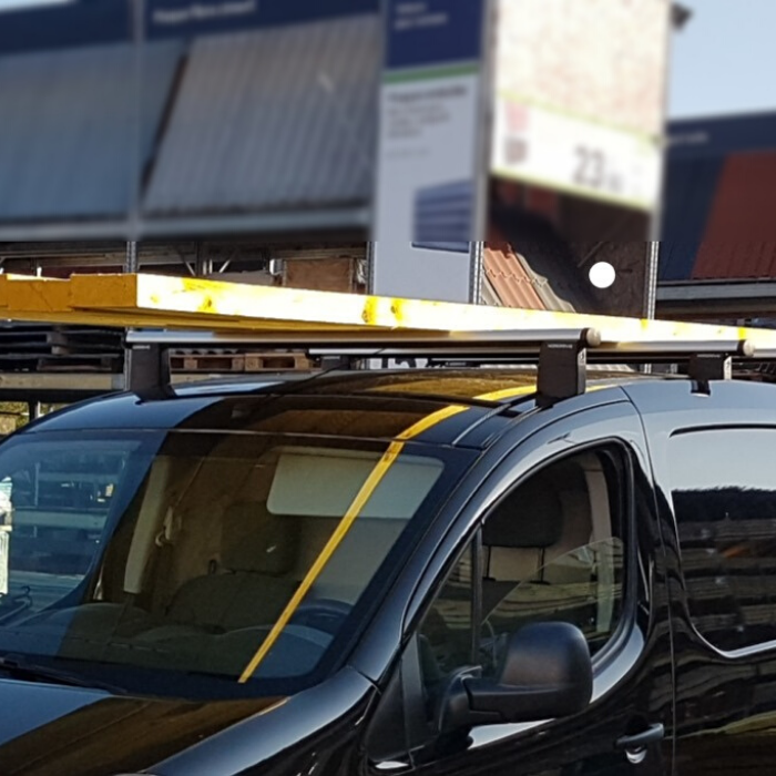 Barres De Toit RIDIGO STEELBAR Pour Ford Transit Connect I (MK1) 2001-2013 - Longueur 135 Cm - Charge Max 75 Kg - Acier Noir